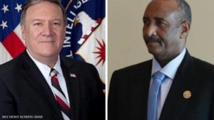 البرهان وبومبيو يبحثان ترتيبات رفع السودان من قائمة الإرهاب