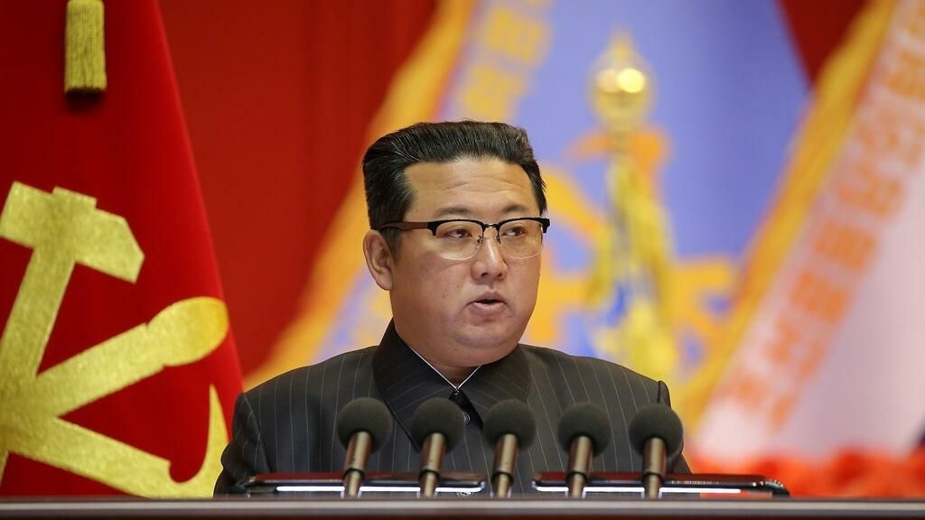 North Korean leader Kim Jong Un speaks during the Eighth Conference of Military Educationists of the Korean People's Army at the April 25 House of Culture in Pyongyang