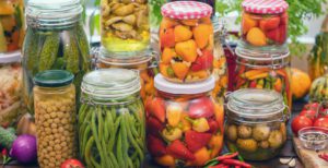 Pickled Organic Vegetables in Jars