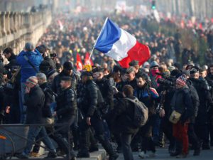 Nationwide day of strike and protests against pensions reform in France