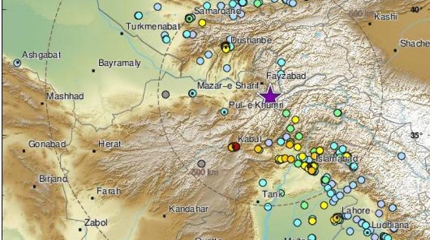 زلزال بقوة 6.5 درجة يضرب شمال أفغانستان... وسقوط 3 قتلى