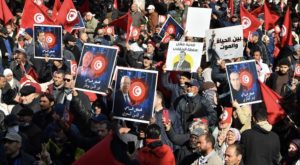 مئات المعارضين التونسيين يتظاهرون للمطالبة بالإفراج عن موقوفين