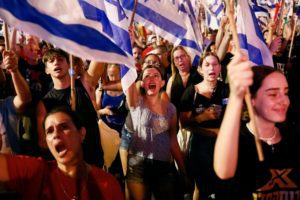 Protests against Israel's judicial overhaul, in Tel Aviv
