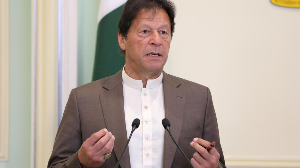 FILE PHOTO: Pakistan's Prime Minister Imran Khan speaks during a joint news conference with Malaysia's Prime Minister Mahathir Mohamad (not pictured) in Putrajaya