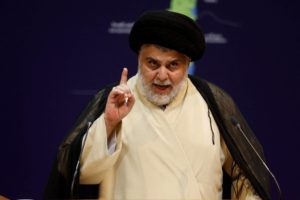 FILE PHOTO: Iraqi Shi'ite leader Muqtada al-Sadr delivers a speech in Najaf