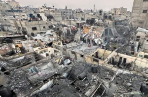 Israeli air strike on Palestinian houses, amid the ongoing conflict between Israel and the Palestinian Islamist group Hamas, in Rafah
